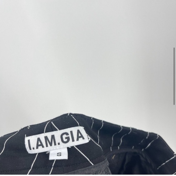 I.Am.Gia Pants Black White Mira Striped Wide Leg High Rise Zip Back Pock… - Picture 11 of 11